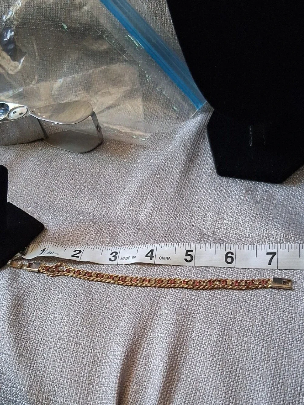 Vintage Yechang pink and clear crystal Glod Tone Tennis Bracelet Costume